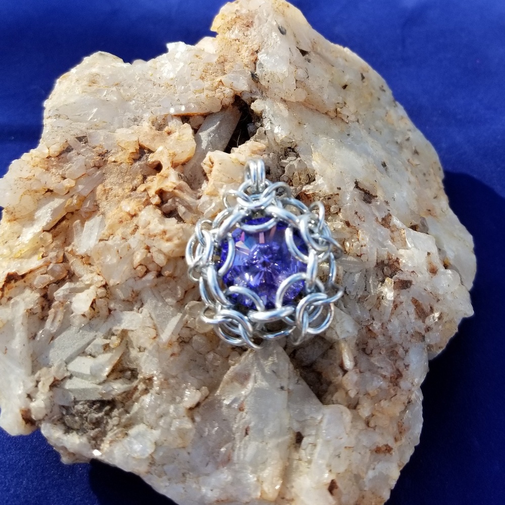 Purple Swarovski crystal pendant